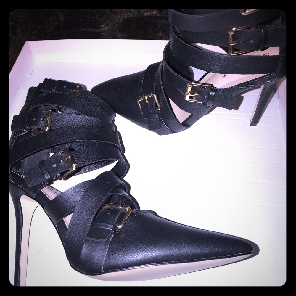 Shoe Dazzle “Nora” Caged heels. Brand new in box.